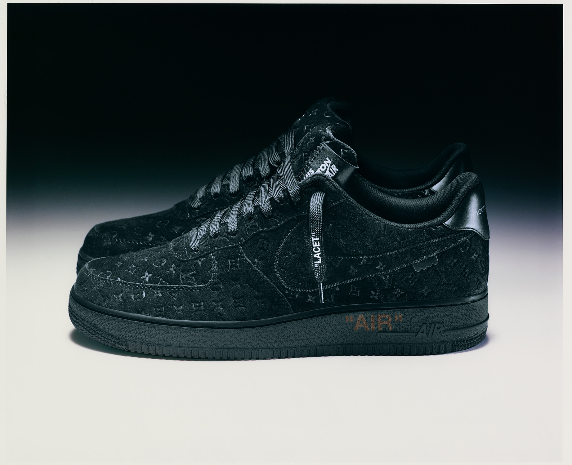 Virgil Abloh's Louis Vuitton x Nike Air Force 1 in Tripple Black